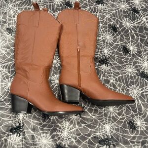 Brown cowboy boots